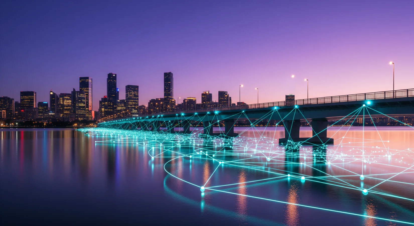 Brücke mit Skyline